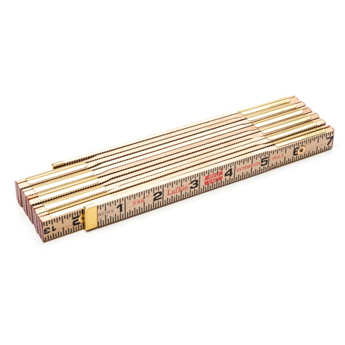 Folding Rule, 6' L, Wood, 1/16" Graduations Action Paper