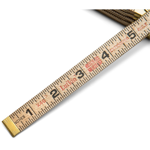 Folding Rule, 6' L, Wood, 1/16" Graduations Action Paper