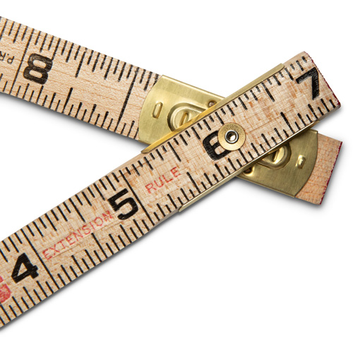 Folding Rule, 6' L, Wood, 1/16" Graduations Action Paper