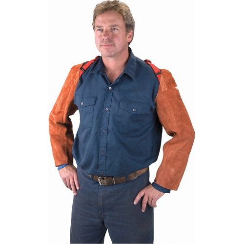 Leather Sleeves, 23" L, Lava Brown Action Paper