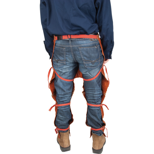 Leather Split Leg Apron & Chaps, 40" L, Lava Brown Action Paper
