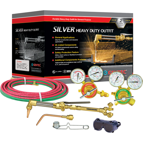 Silver Heavy-Duty Welding & Cutting Outfi ts, 3/4" Cut, 1/2" Weld Action Paper