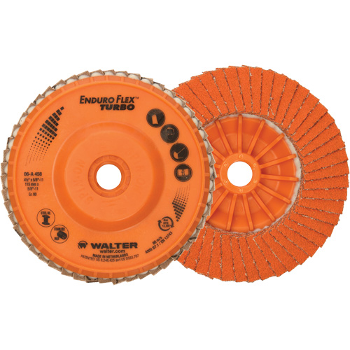 Disque &agrave; lamelles Enduro-Flex Turbo, 4-1/2" x 5/8"-11, Type 27S, Grain 80, C&eacute;ramique Action Paper