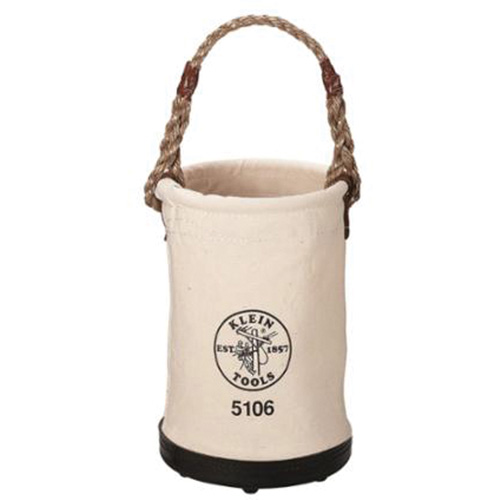 Straight-Wall Bucket, 14" H, Canvas, Beige Action Paper