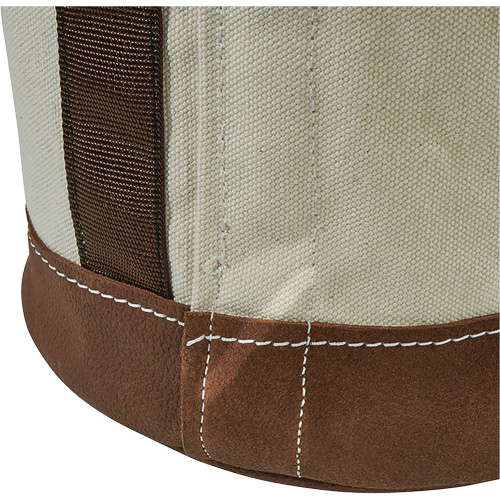 Leather-Bottom Bucket, 17" H, Canvas, White Action Paper