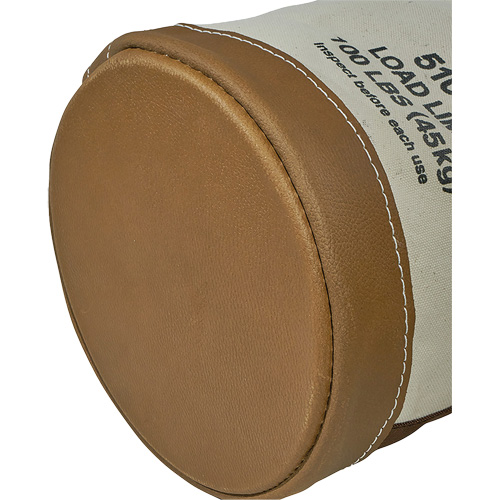 Leather-Bottom Bucket, 17" H, Canvas, White Action Paper