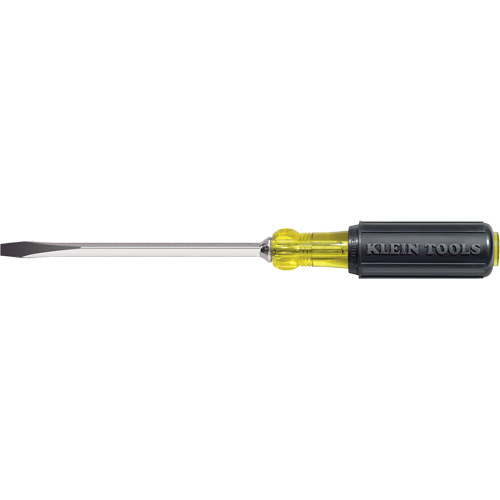 Heavy-Duty Slot Keystone Screwdriver, 5/16", 10-15/16" L, Cushion Grip Handle Action Paper