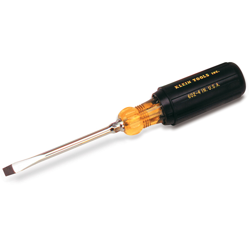 Heavy-Duty Slot Keystone Screwdriver, 1/4", 8-11/32" L, Cushion Grip Handle Action Paper
