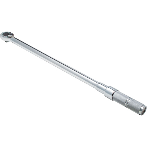 Ratcheting Head Micrometer Torque Wrench, Click, 1/2" Square Drive, 50 - 250 lbf. Ft Action Paper
