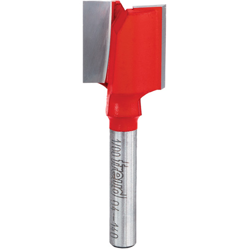 Router Bit - Double Flute Straight Bit, 3/4" Dia., 1" H, 2-1/8" L, 1/4" Shank Action Paper