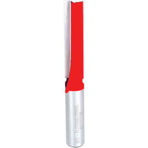 Router Bit - Double Flute Straight Bit, 1/2" Dia., 1-1/4" H, 4-1/8" L, 1/2" Shank Action Paper