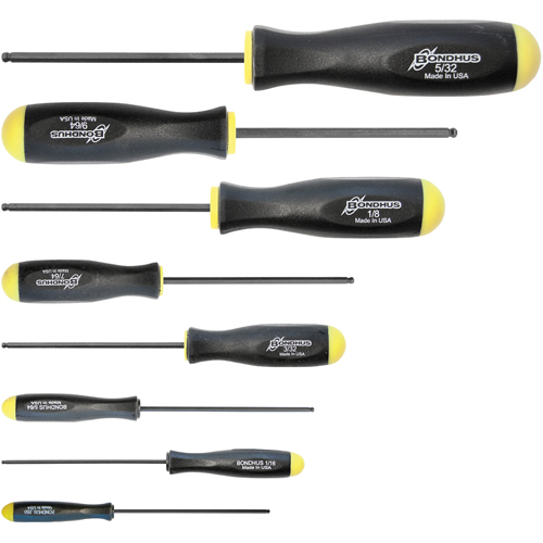 Ball Driver Screwdriver Sets - SAE, 8 Pcs. Action Paper