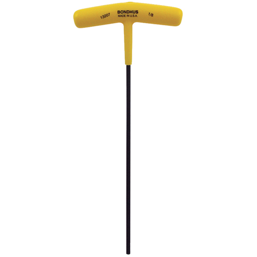 Individual Hex Keys - SAE, Hex End, 1/8" x 7.6" L, T Handle Action Paper