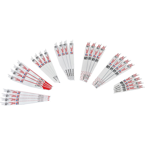 Jeu de lames de d&eacute;molition et &agrave; trait de scie &eacute;troit Sawzall Action Paper