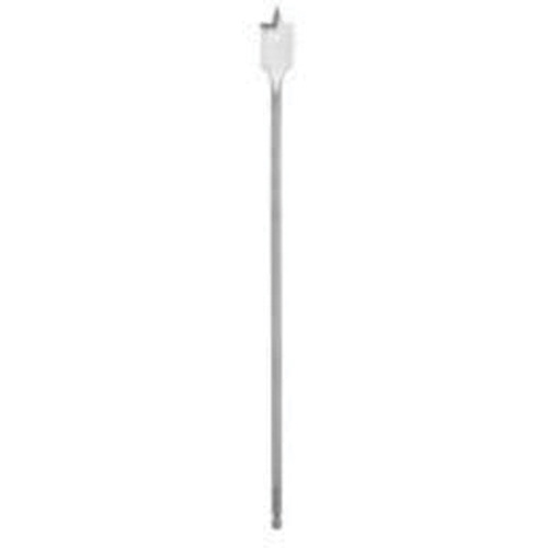 Flat Boring Bit, 1" Diameter, 1/4" Hex Shank, 16" Length Action Paper