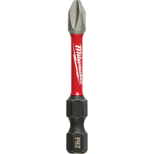 Shockwave Impact Power Bit, Phillips, #2 Tip, 1/4" Drive Size, 2" Length Action Paper