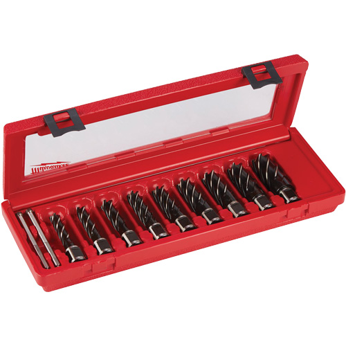 Annular Cutter Drill Bit Set, 9 Pieces, High Speed Steel Action Paper
