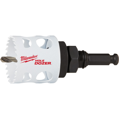 Scie-cloche Hole Dozer avec arbre, 2", Profondeur de la coupe 1-5/8", Bim&eacute;tal Action Paper