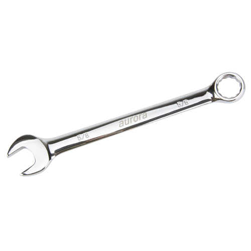 Combination Wrench, 12 Point, 5/8", Chrome Finish Action Paper