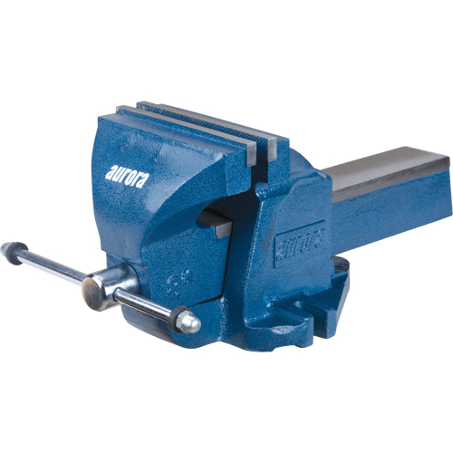 Heavy-Duty Bench Vise, 8" Jaw Width, 4" Throat Depth Action Paper