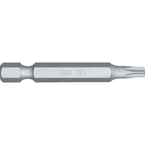 Screwdriver Bit, Torx, T-25 Tip, 1/4" Drive Size, 4-4/5" Length Action Paper