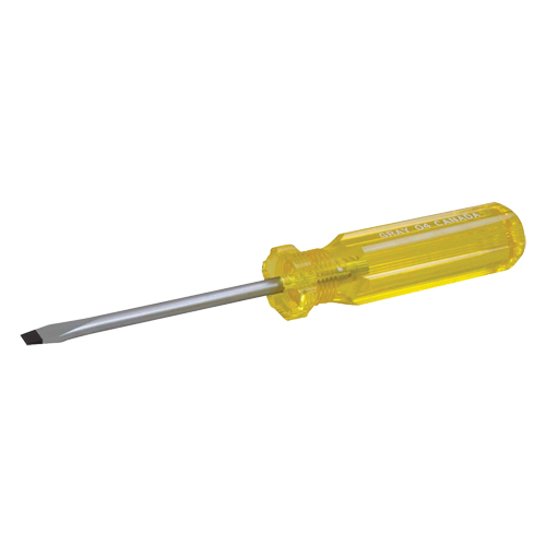 Tournevis &agrave; fente, 1/4", 6-1/2" lo, Prise Plastique Action Paper