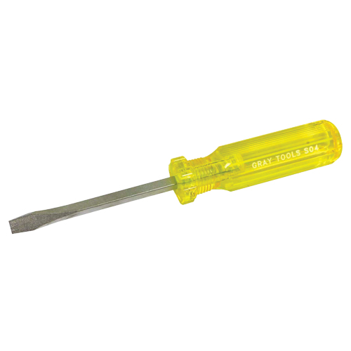 Slotted Screwdriver, 1/4", 8-1/4" L, Plastic Handle Action Paper