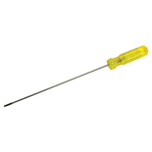 Electrician's Slotted Screwdriver, 1/8" Tip, Round, 11-1/2" L, Plastic Handle Action Paper
