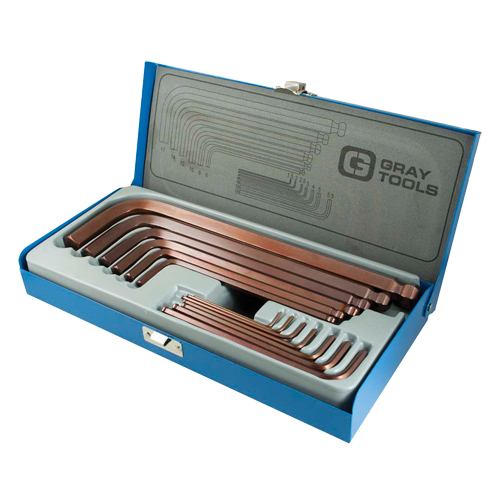 Long Arm Ball Hex Key Set, 13 Pcs., Metric Action Paper
