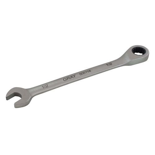 Combination Fixed Head Ratcheting Wrench, 12 Point, 5/16", Stainless Steel Finish Action Paper