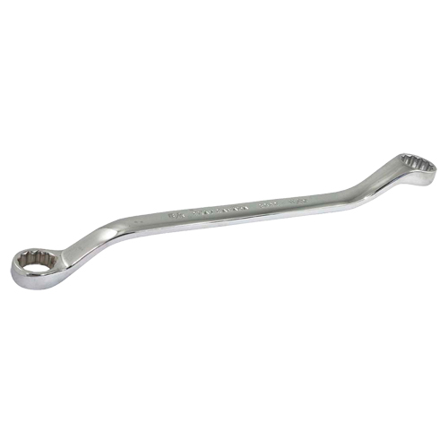 Box Wrench, 12 Point, 5/8" x 11/16", 15° Offset, Chrome Finish Action Paper