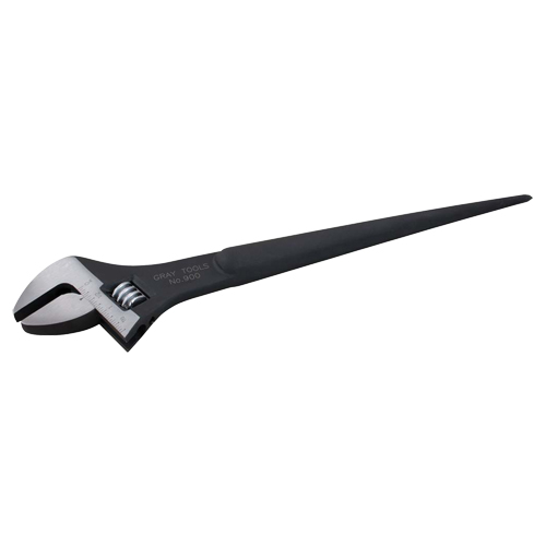 Structural Adjustable Wrench, 15" L, 1-3/4" Max Width, Black Oxide Action Paper