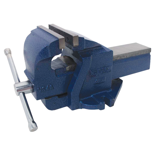 Ductile Iron Mechanics Bench Vise, 4-1/2" Jaw Width, 2-3/5" Throat Depth Action Paper