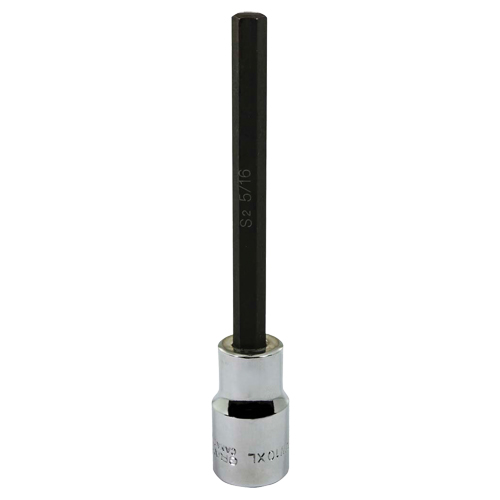 Socket, Hex, 5/16" x 5" L, 1/2" Square Drive Drive Action Paper