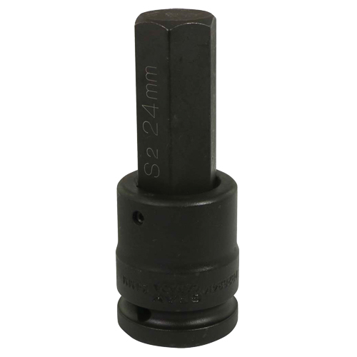 Bit Impact Socket, Hex, 24 mm x 3/4" Drive Action Paper