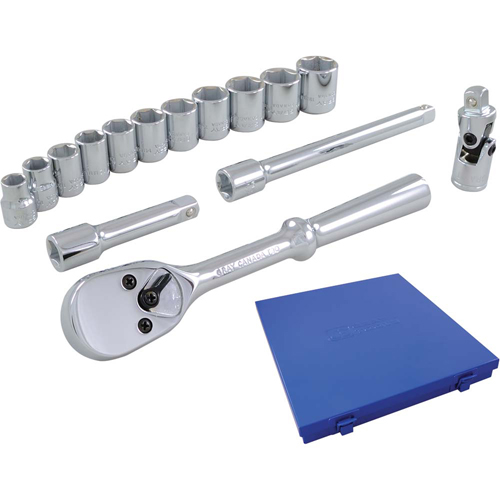 Jeu de douilles et accessoires, 15 Mcx, Prise de 3/8" Action Paper