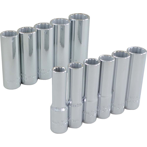 Jeu de douilles, 11 Mcx, Prise de 3/8", Profond Action Paper
