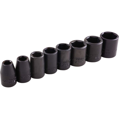 Jeu de douilles, 8 Mcx, Chocs, Prise de 3/8" Action Paper