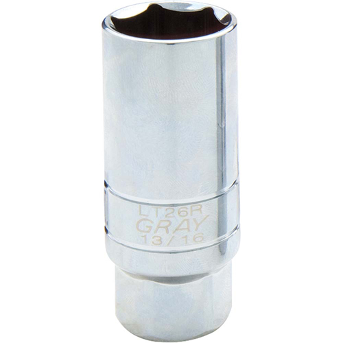 Spark Plug Socket, 3/8" Drive, 13/16" Socket, 1-1/10" L Action Paper