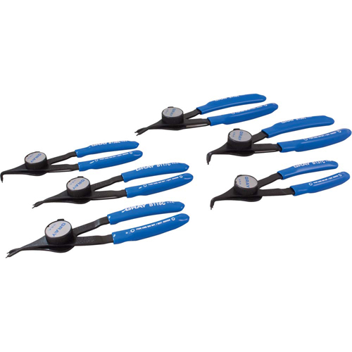 Convertible Retaining Ring Plier Set - Includes Plastic Case, 6 Pieces Action Paper