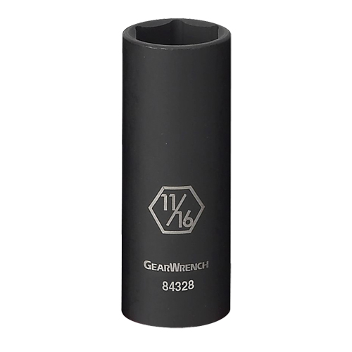Socket, Impact, 1/2", 3/8" Drive, 6 Points, Deep Action Paper