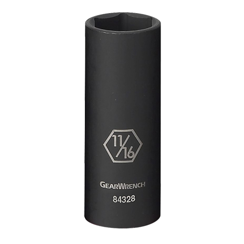 Socket, Impact, 3/4", 3/8" Drive, 6 Points, Deep Action Paper