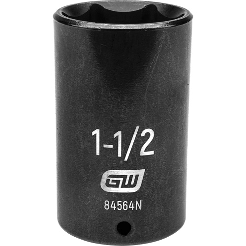 Socket, Impact, 1-1/2", 1/2" Drive, 6 Points, Deep Action Paper