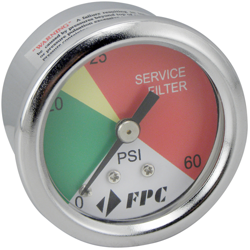 PG1326 Manom&egrave;tre pour filtre de transmission,  2", 0 - 60 psi, Fixation arri&egrave;re, Analogique Action Paper