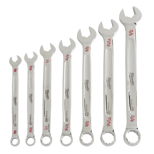 Combination Wrench Set, Combination, 7 Pieces, Imperial Action Paper
