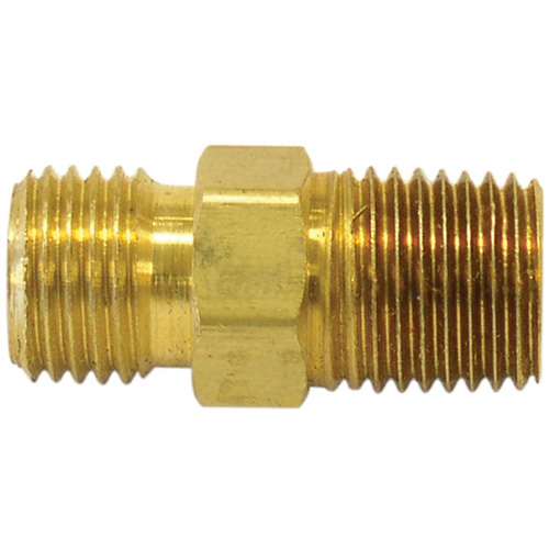 Reducer/Adapter Fitting, 3/8" x 1/4" Dia, Brass Action Paper