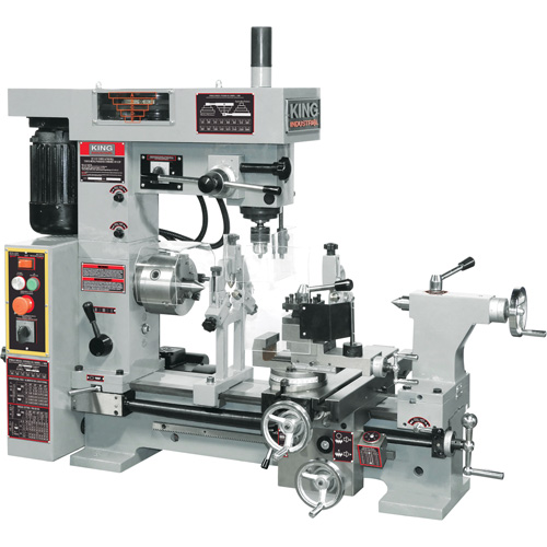 Combo Lathe/Milling Machine, 43" L x 19-1/2" W x 38" H Action Paper