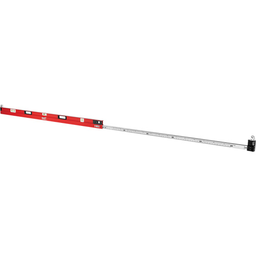 Niveau extensible RedStick, Poutre en I, 12' lo, Aluminium, 3, Magn&eacute;tique Action Paper