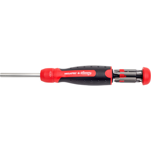 Ratcheting Tamperproof Screwdriver, 8-1/2" L, Cushion Grip Handle Action Paper