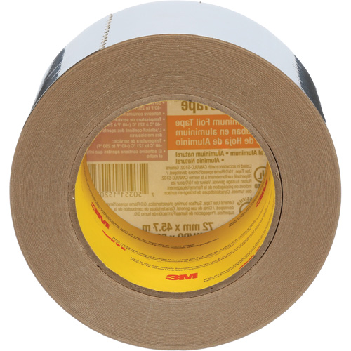 Venture Tape Aluminum Foil Tape, 1.8 mils Thick, 72 mm (3") x 45.7 m (150') Action Paper